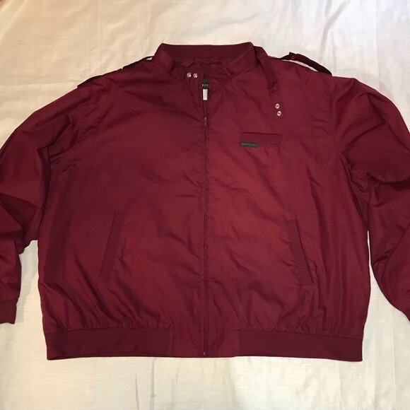 Members Only Jacket VTG Mens Full Zip Burgandy Windbreaker Bomber 4 XLT - Picture 1 of 8